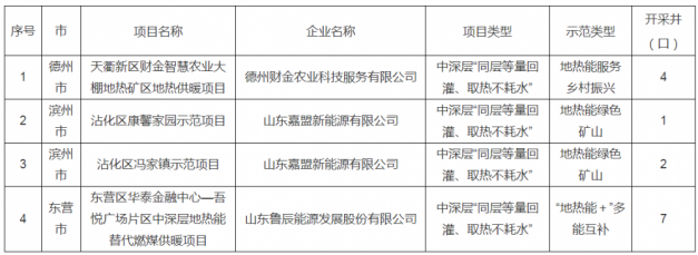 山东公示“山东省地热能试点工程”项目（第二批）名单-地大热能